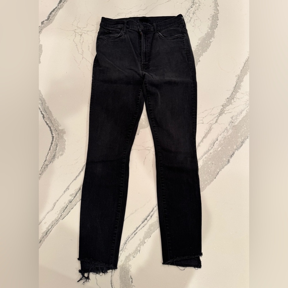 Mother Black Denim Skinny Jeans